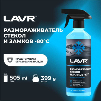 Размораживатель стекол и замков lavr (-80) с тригг