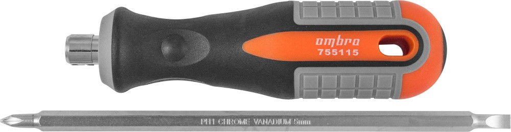 755115 Отвертка стержневая двусторонняя ROUND GRIP, РН1,SL5x150 мм