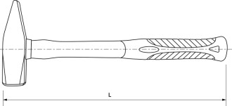 PHH001 Молоток слесарный с фиберглассовой рукояткой, 1000 гр.
