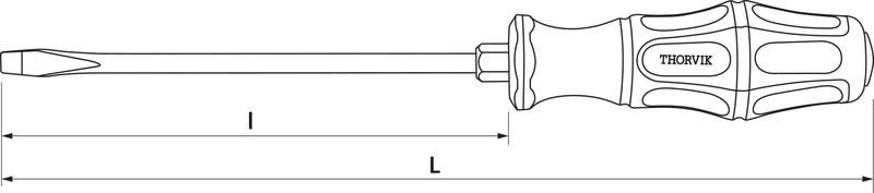 SDLG615 Отвертка стержневая ударная шлицевая, SL6х150 мм