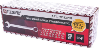 W3S25TB Набор ключей гаечных комбинированных серии ARC в сумке, 6-36 мм, 25 предметов