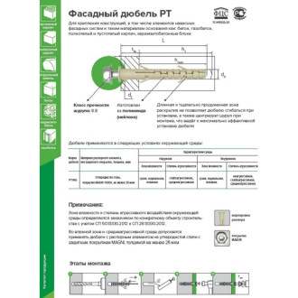 Фасадный оцинкованный дюбель-анкер Партнер PT 10x120 4 шт.