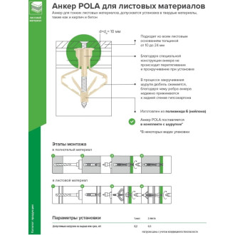 Дюбель-анкер Партнер Pola 10x50 10 шт.