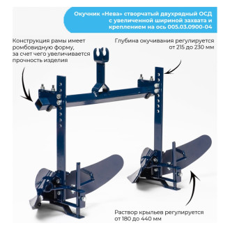 Створчатый двухрядный окучник НЕВА Мототехника ОСД