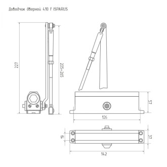 Морозостойкий дверной доводчик НОРА-М Isparus 410F
