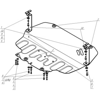 Стальная защита двигатель, КПП, Skoda Octavia, V=1.4-1.8T, 2008- ООО Трио Сервис MOTODOR