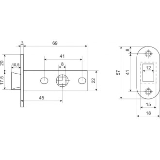 Защелка Аллюр L45-8-R18 AC