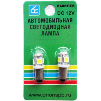 Автомобильная лампочка Вымпел BA9S-T4W 5SMD 5050 WHITE