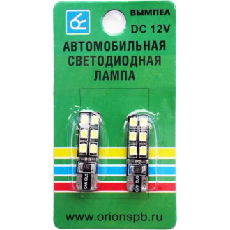 Лампа Вымпел T10-W5W 12SMD 2835 CAN BUS WHITE
