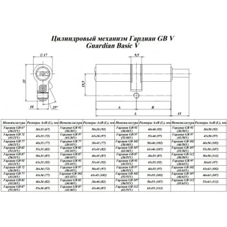 Цилиндровый механизм Гардиан GB 112 61/51V Ni