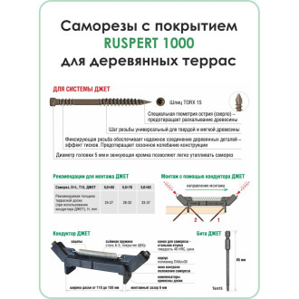 Окрашенный потайной саморез для террасной доски Гвозdeck 5,0*60 500 шт.