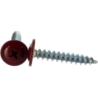 Острый саморез с прессшайбой качественный крепеж 4,2/25 RAL3005 красное вино (160 шт.)