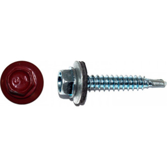Кровельный саморез КРЕП-КОМП 5,5х25 RAL3003 красный рубин (250 шт.)