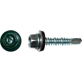 Кровельный саморез КРЕП-КОМП 5,5x25 RAL6005 тёмно-зелёный 250 шт.
