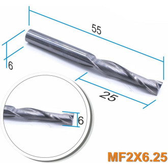 Спиральная двухзаходная фреза МНОГОФРЕЗ MF2x6.25