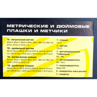 Набор метчиков и плашек Эврика ER-00603