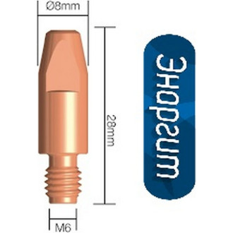 Токопроводящий наконечник для горелок mig/mag энаргит CU-E-M6-28-08-20
