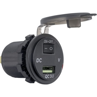 Розетка usb РИФ QC 3.0 с вольтметром, 34x37x54