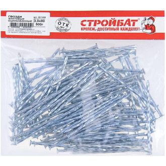 Винтовые гвозди Стройбат 3,0x80 0,5 кг