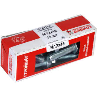 Болт Стройбат М12x45 DIN933 15 шт