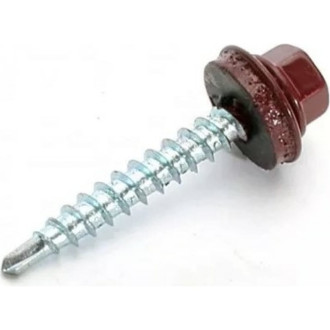 Кровельный саморез Стройметиз 4,8х28 RAL3011 красно-коричневый (300 шт.)