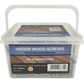 Саморезы для скрытого монтажа террас и фасадов с помощью инструмента Marksman Camo Hidden Wood Screws A2 60 мм, 350 шт.