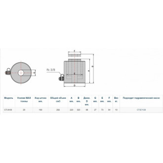 Гидравлический цилиндр Car-tool CT-3439
