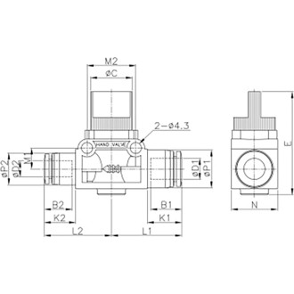 Трехпозиционный отсечной клапан CDC Pneumatics HVU12-12