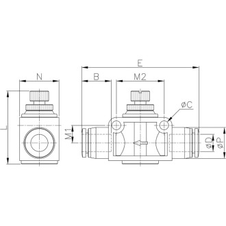 Дроссель CDC Pneumatics NSF12
