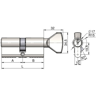 Цилиндровый механизм CRIT RT-138 35/45 Лп