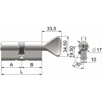 Цилиндровый механизм CRIT Р-238 35/45H Лп