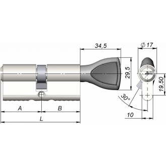 Цилиндровый механизм CRIT V-238 40/50 Хп