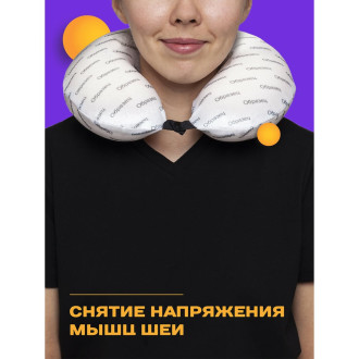 Туристическая дорожная подушка для путешествий в самолете/машине AMBESONNE розовый пончик
