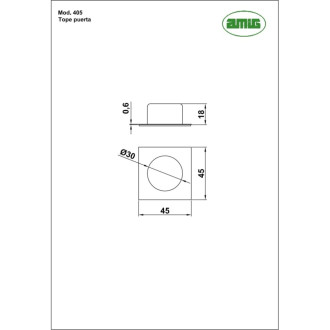 Самоклеющийся дверной стопор Amig 405-45 NE