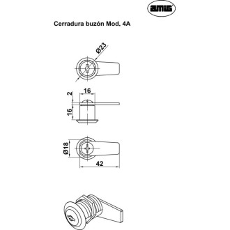 Замок для почтового ящика Amig 4А ML-16