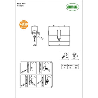 Цилиндровый механизм Amig 9800-70 LP