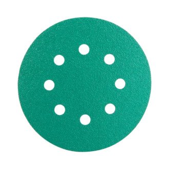 Диск шлифовальный Abraforce Green Film на пленочной основе 8 отверстий, 125 мм, Р600