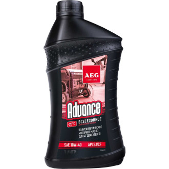 Моторное четырехтактное полусинтетическое масло AEG Lubricants Advance SAE 10W40 API SJ/CF