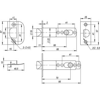 Ручка-защелка Ajax 6010 AB-E