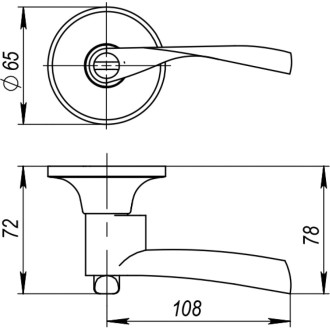 Ручка-защелка Ajax 6010 AB-E