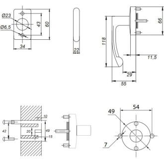 Накладная ручка APECS HF-1066-BL