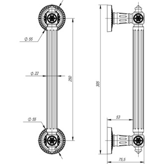 Ручка-скоба Armadillo PULL.CL250.Matador ( Matador PULL CL) AS-9
