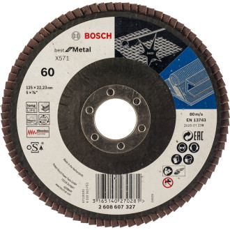 Лепестковый диск для ушм Bosch Best for Metal 2608607327