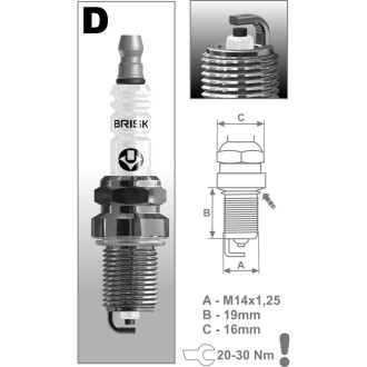 Свеча зажигания для ГАЗ дв. 405 ЕВРО-3 BRISK SUPER 1326/ 0010 DR17YC-J