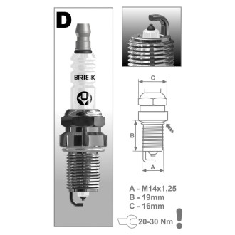 Свеча зажигания ГАЗ 405 ЕВРО-3 BRISK PLATIN 1402 DR17YP-N