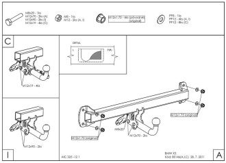 Полностью оцинкованный фаркоп для BMW X3 E83 2004-2010 тип шара A Galia B014A