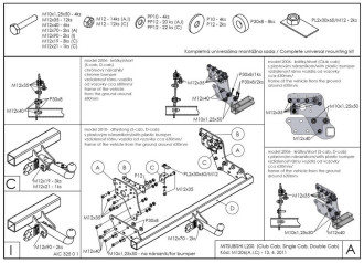 Полностью оцинкованный фаркоп для Mitsubishi L200 1996-2006, 2006-2015, 2015-2023, Fiat Fullback 2016-2019 тип шара A Galia M120A