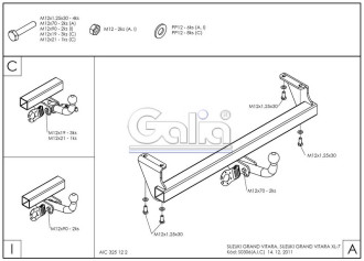Полностью оцинкованный фаркоп для Suzuki Grand Vitara 1998-2005, Suzuki Grand Vitara XL7 1998-2003 тип шара A Galia S030A