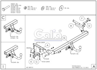 Полностью оцинкованный фаркоп для Toyota RAV4 2006-2013 быстросъемный шар Galia T058C