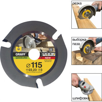 Пильный диск по дереву для угловой шлифмашины GRAFF Speedcutter 115